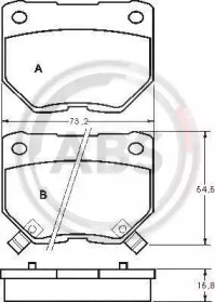 Комплект тормозных колодок A.B.S. 36719