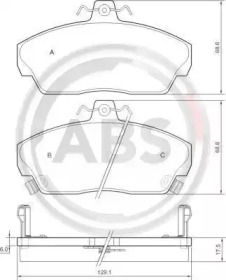 Комплект тормозных колодок A.B.S. 36746