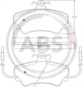 Комплект тормозных колодок A.B.S. 36768