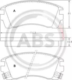 Комплект тормозных колодок A.B.S. 36779