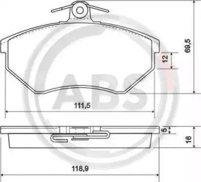 Комплект тормозных колодок A.B.S. 36790