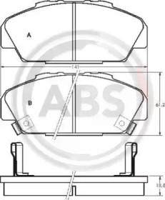 Комплект тормозных колодок A.B.S. 36832