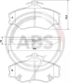 Комплект тормозных колодок A.B.S. 36871