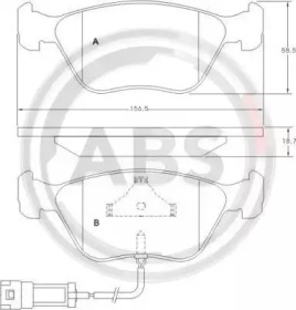 Комплект тормозных колодок A.B.S. 36880