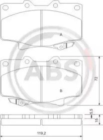 Комплект тормозных колодок A.B.S. 36882