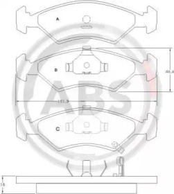 Комплект тормозных колодок A.B.S. 36886