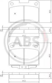 Комплект тормозных колодок A.B.S. 36890