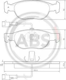 Комплект тормозных колодок A.B.S. 36892