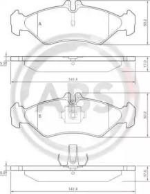 Комплект тормозных колодок A.B.S. 36902