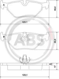 Комплект тормозных колодок A.B.S. 36908