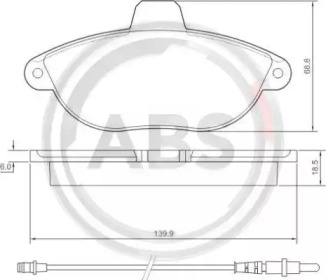 Комплект тормозных колодок A.B.S. 36911