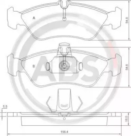 Комплект тормозных колодок A.B.S. 36913