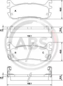 Комплект тормозных колодок A.B.S. 36927