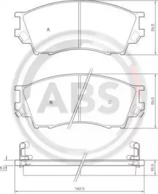 Комплект тормозных колодок A.B.S. 36929