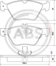 Комплект тормозных колодок A.B.S. 36943