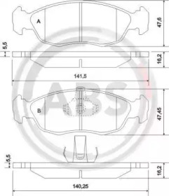 Комплект тормозных колодок A.B.S. 36978