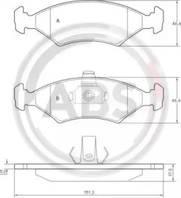 Комплект тормозных колодок A.B.S. 36997