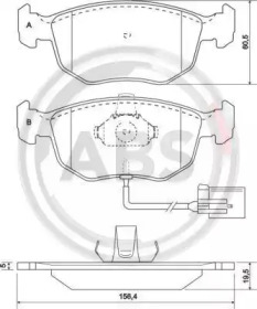 Комплект тормозных колодок A.B.S. 37004