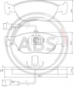 Комплект тормозных колодок A.B.S. 37013