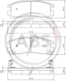 Комплект тормозных колодок A.B.S. 37014