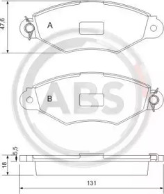 Комплект тормозных колодок A.B.S. 37040