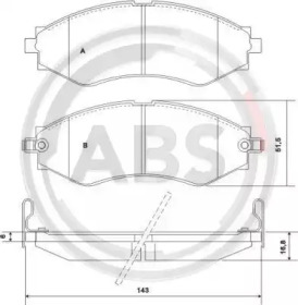 Комплект тормозных колодок A.B.S. 37053