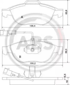 Комплект тормозных колодок A.B.S. 37064