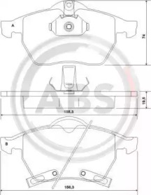 Комплект тормозных колодок, дисковый тормоз A.B.S. 37116