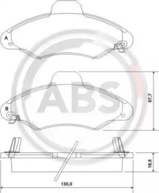 Комплект тормозных колодок A.B.S. 37127