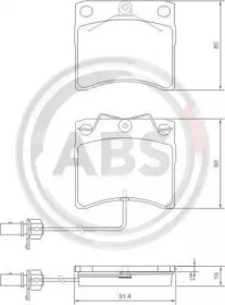 Комплект тормозных колодок A.B.S. 37144