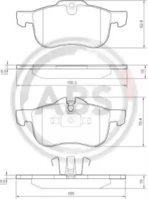 Комплект тормозных колодок A.B.S. 37151