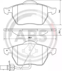 Комплект тормозных колодок A.B.S. 37156