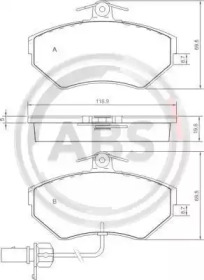 Комплект тормозных колодок A.B.S. 37160