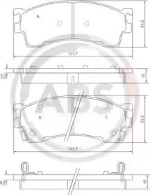 Комплект тормозных колодок A.B.S. 37187