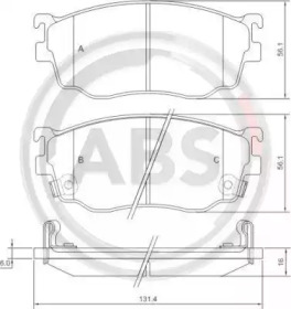 Комплект тормозных колодок A.B.S. 37189