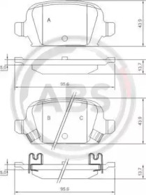 Комплект тормозных колодок A.B.S. 37212