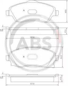 Комплект тормозных колодок A.B.S. 37213