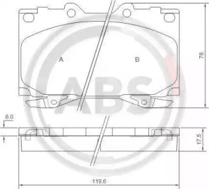 Комплект тормозных колодок A.B.S. 37231