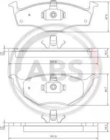 Комплект тормозных колодок A.B.S. 37238