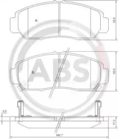 Комплект тормозных колодок A.B.S. 37312