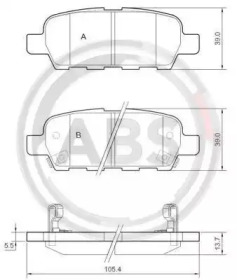 Комплект тормозных колодок A.B.S. 37321