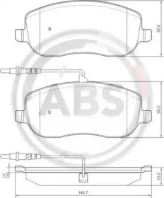 Комплект тормозных колодок A.B.S. 37329