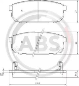 Комплект тормозных колодок A.B.S. 37362