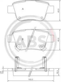 Комплект тормозных колодок A.B.S. 37401