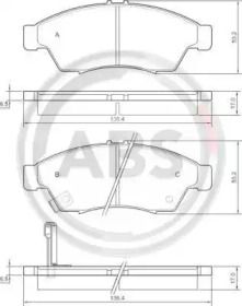 Комплект тормозных колодок A.B.S. 37407