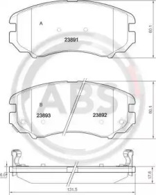 Комплект тормозных колодок A.B.S. 37423