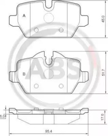 Комплект тормозных колодок A.B.S. 37435