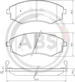 Комплект тормозных колодок A.B.S. 37468