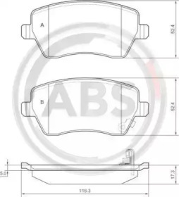 Комплект тормозных колодок A.B.S. 37478