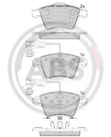 Комплект тормозных колодок A.B.S. 37482